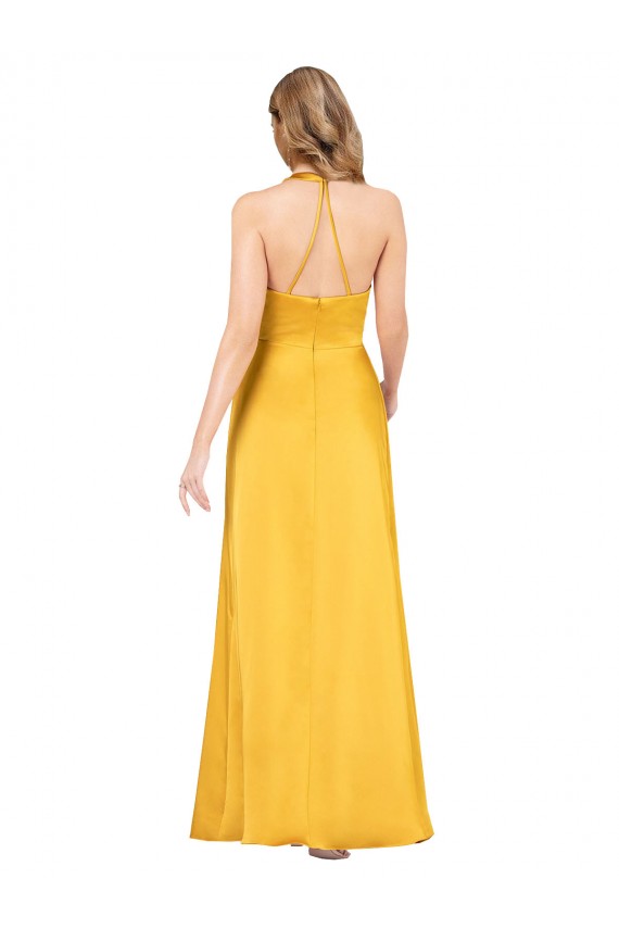 Sleeveless V-Neck Silk like Satin Long Formal Dress / Bridesmaid Dress Adelaide