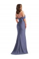 Sleeveless Off the Shoulder Silk like Satin French Blue Long Black Tie Plus Size Evening Gown / Prom Dress / Bridesmaid Dress Adelaide