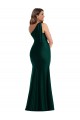 Sleeveless One Shoulder Silk like Satin Ever Green Long Formal Plus Size Evening Gown / Prom Dress / Bridesmaid Dress Adelaide