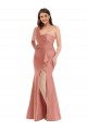 Sleeveless One Shoulder Silk like Satin Georgia Peach Long Black Tie Plus Size Evening Gown / Prom Dress / Bridesmaid Dress Adelaide