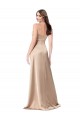 Sleeveless V-Neck Silk like Satin Champagne Pink Long Formal Evening Gown / Prom Dress / Bridesmaid Dress Adelaide