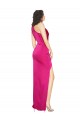Sleeveless One Shoulder Silk like Satin Fuchsia Long Formal Evening Gown / Prom Dress / Bridesmaid Dress Adelaide
