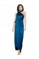 Sleeveless High Neck Silk like Satin Peacock Blue Long Formal Evening Gown / Prom Dress / Bridesmaid Dress Adelaide