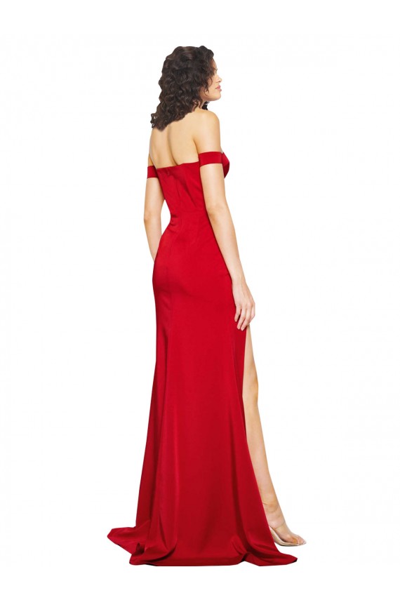 Sleeveless Sweetheart Silk like Satin Red Long Formal Evening Gown / Prom Dress / Bridesmaid Dress Adelaide