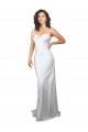 Sleeveless Cowl Neck Silk like Satin White Sweep Train Beach Wedding Dresses Adelaide