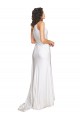 Sleeveless One Shoulder Silk like Satin White Long Wedding Dress Adelaide