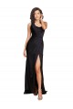 Sleeveless One Shoulder Silk like Satin Black Long Evening Dress / Bridesmaid Dress Adelaide
