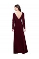 Long Sleeves V-Neck Spandex Burgundy Gold Long Prom Dress / Bridesmaid Dress Adelaide