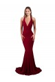 Sleeveless V-Neck Spandex Burgundy Long Formal Evening Gown / Prom Dress / Bridesmaid Dress Adelaide