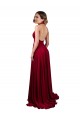 Sleeveless V-Neck Spandex Burgundy Long Black Tie Evening Gown / Prom Dress / Bridesmaid Dress Adelaide
