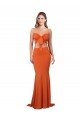 Sleeveless Strapless Spandex Orange Long Formal Evening Gown / Prom Dress / Bridesmaid Dress Adelaide