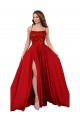 Sleeveless Square Neck Spandex & Lace Red Long Semi Formal Evening Dress / Prom Dress / Bridesmaid Dress Adelaide