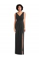 Sleeveless V-Neck Spandex Black Sheath Long Formal Evening Gown / Prom Dress / Bridesmaid Dress Adelaide