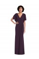 Split Sleeves V-Neck Spandex Grape Long Formal Evening Gown / Prom Dress / Bridesmaid Dress Adelaide