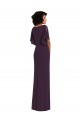 Split Sleeves V-Neck Spandex Grape Long Formal Evening Gown / Prom Dress / Bridesmaid Dress Adelaide