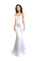Sleeveless High Neck Stretch Crepe White Long Formal Evening Gown / Prom Dress / Bridesmaid Dress Adelaide