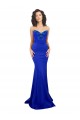 Sleeveless High Neck Stretch Crepe Royal Blue Long Formal Evening Gown / Prom Dress / Bridesmaid Dress Adelaide