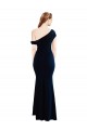 Sleeveless One Shoulder Stretch Crepe Dark Navy Long Formal Evening Gown / Prom Dress / Bridesmaid Dress Adelaide