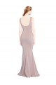 Cap Sleeves Scoop Neck Stretch Crepe Dusty Pink Long Formal Evening Gown / Prom Dress / Bridesmaid Dress Adelaide