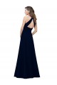 Sleeveless High Neck Stretch Crepe Dusty Pink A-Line Long Prom Dress / Bridesmaid Dress Adelaide