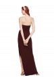 Sleeveless Strapless Stretch Crepe Burgundy Gold Long Formal Evening Gown / Prom Dress / Bridesmaid Dress Adelaide