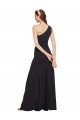 Sleeveless One Shoulder Stretch Crepe Dark Navy A-Line Long Formal Evening Gown / Prom Dress / Bridesmaid Dress Adelaide