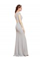 Sleeveless Boat Neck Stretch Crepe Dark Navy Long Formal Evening Gown / Prom Dress / Bridesmaid Dress Adelaide