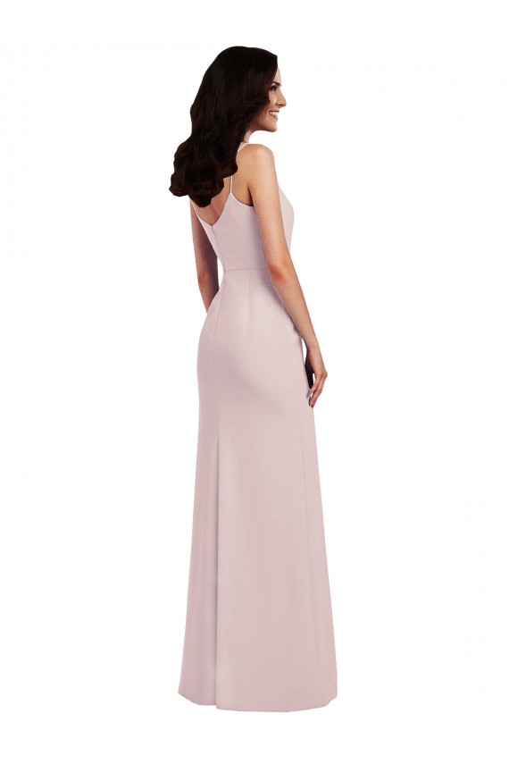 Sleeveless Spaghetti Straps Stretch Crepe Long Formal Evening Gown / Prom Dress / Bridesmaid Dress Adelaide