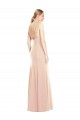 Sleeveless Bateau Neck Stretch Crepe Nude Long Semi Formal Evening Dress / Prom Dress / Bridesmaid Dress Adelaide