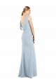 Sleeveless Bateau Neck Stretch Crepe Light Sky Blue Long Semi Formal Evening Dress / Prom Dress / Bridesmaid Dress Adelaide