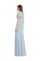 Sleeveless Off the Shoulder Stretch Crepe Light Sky Blue Long Formal Dress / Bridesmaid Dress Adelaide