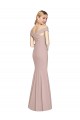Sleeveless Off the Shoulder Stretch Crepe Dusty Pink Long Semi Formal Evening Dress / Prom Dress / Bridesmaid Dress Adelaide