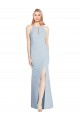 Sleeveless Halter Neck Stretch Crepe Light Sky Blue Long Semi Formal Evening Dress / Prom Dress / Bridesmaid Dress Adelaide