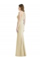 Sleeveless Bateau Neck Stretch Crepe Champagne Long Semi Formal Evening Dress / Prom Dress / Bridesmaid Dress Adelaide