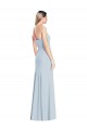 Sleeveless Strapless Stretch Crepe Light Sky Blue Trumpet Long Formal Dress / Bridesmaid Dress Adelaide