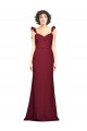 Sleeveless Strapless Stretch Crepe Burgundy Long Prom Dress / Bridesmaid Dress Adelaide