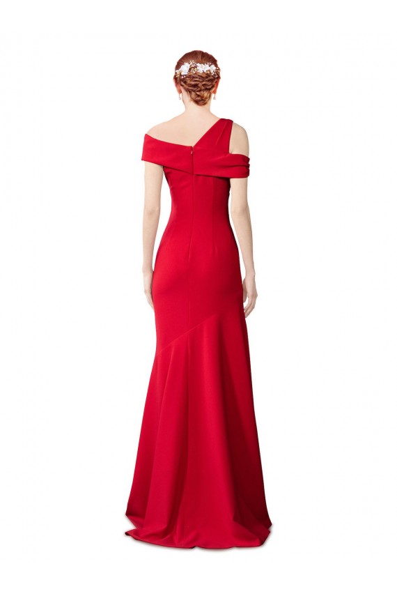 Sleeveless Stretch Crepe Red Long Formal Evening Gown / Prom Dress / Bridesmaid Dress Adelaide