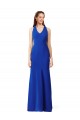 Sleeveless V-Neck Stretch Crepe Royal Blue Long Formal Evening Gown / Prom Dress / Bridesmaid Dress Adelaide