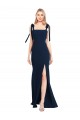 Sleeveless Spaghetti Straps Stretch Crepe Dark Navy Long Semi Formal Evening Dress / Prom Dress / Bridesmaid Dress Adelaide
