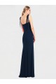 Sleeveless Spaghetti Straps Stretch Crepe Dark Navy Long Semi Formal Evening Dress / Prom Dress / Bridesmaid Dress Adelaide
