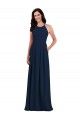 Sleeveless Halter Neck Stretch Crepe Dark Navy Long Semi Formal Evening Dress / Bridesmaid Dress Adelaide