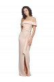 Sleeveless Off the Shoulder Stretch Crepe Nude Long Formal Evening Gown / Prom Dress / Bridesmaid Dress Adelaide