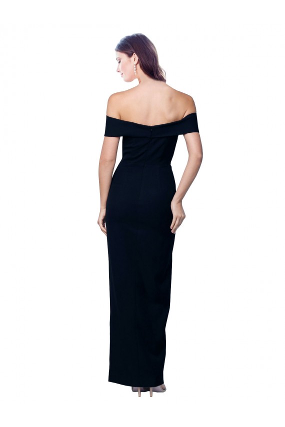 Sleeveless Sweetheart Stretch Crepe Black Long Formal Dress / Bridesmaid Dress Adelaide