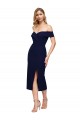 Sleeveless Sweetheart Stretch Crepe Dark Navy Midi Length Formal Evening Gown / Prom Dress / Bridesmaid Dress Adelaide