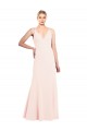 Sleeveless High Neck Stretch Crepe Pink Long Formal Evening Gown / Prom Dress / Bridesmaid Dress Adelaide