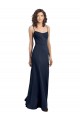 Sleeveless Scoop Neck Stretch Crepe Dark Navy Long Formal Dress / Bridesmaid Dress Adelaide