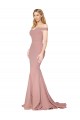 Sleeveless High Neck Stretch Crepe Dusty Pink Mermaid Sweep Train Formal Evening Gown / Prom Dress / Bridesmaid Dress Adelaide