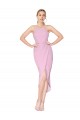 Sleeveless High Neck Stretch Crepe Orchid Knee Length Bridesmaid Dress / Formal Dress Adelaide