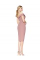 Sleeveless High Neck Stretch Crepe Dusty Pink Knee Length Black Tie Evening Gown / Prom Dress / Bridesmaid Dress Adelaide