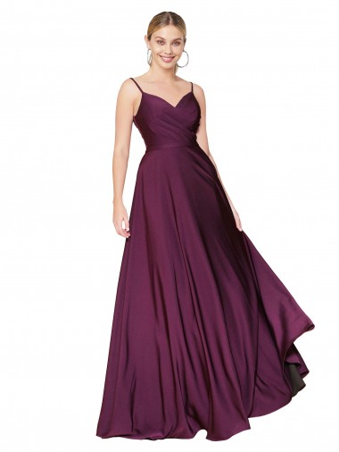 Sleeveless High Neck Stretch Crepe Wild Berry Long Formal Evening Gown / Prom Dress / Bridesmaid Dress Adelaide